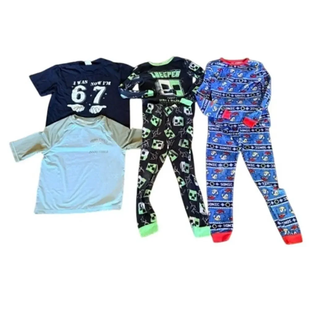 Minecraft Sonic Wonder Nation Boys Pajama Clothing Lot Size 8 Medium 6 Pc